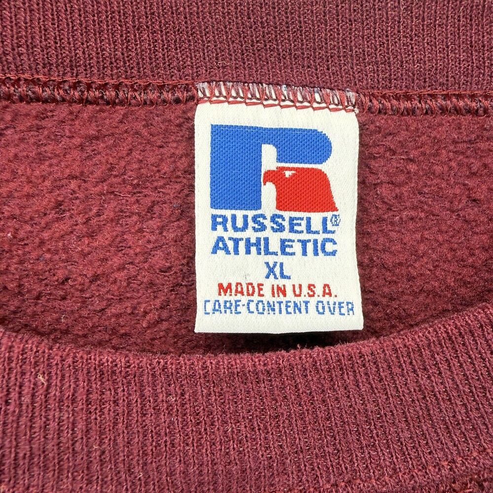 Vintage 90s Russell Athletic Crewneck Sweatshirt XL Made in USA Colorblock Boxy - Picture 3 of 9